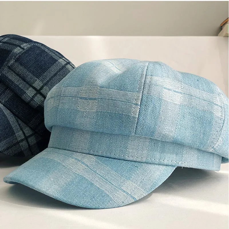 Восьмиугольная кепка Fibonacci для мужчин и женщин клетчатый берет ретро-козырек