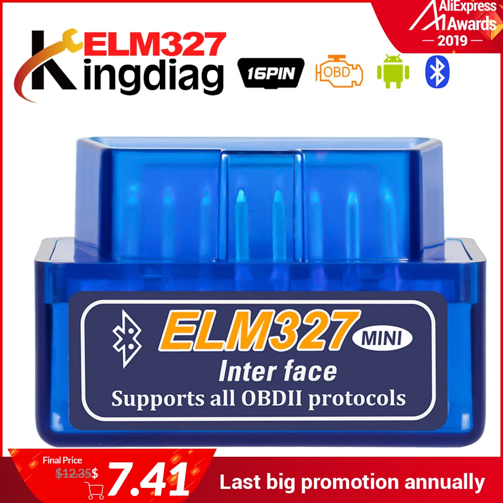 OBD2Mini ELM327 Bluetooth V2.1 интерфейс АВТО OBDII диагностический инструмент ELM-327 сканер работает на Android Torque/PC v 2,1 адаптер BT