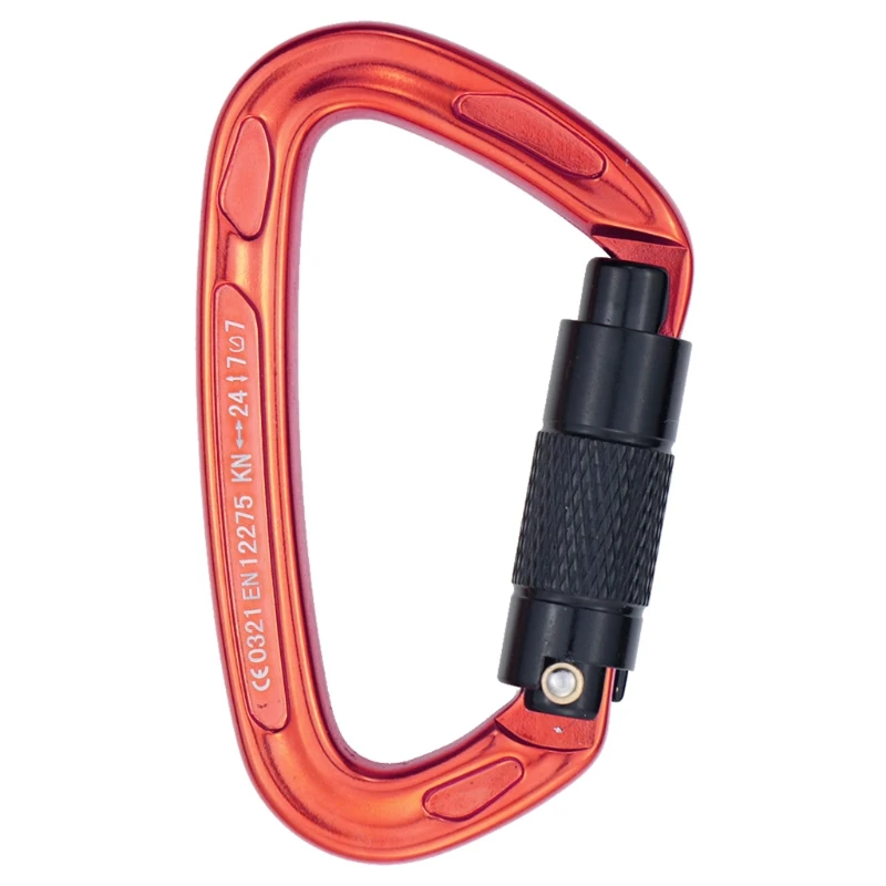 

7075 Aluminum Alloy Carabiner 24KN D-Shaped Heavy Duty Hook for Rock Climbing Q84C