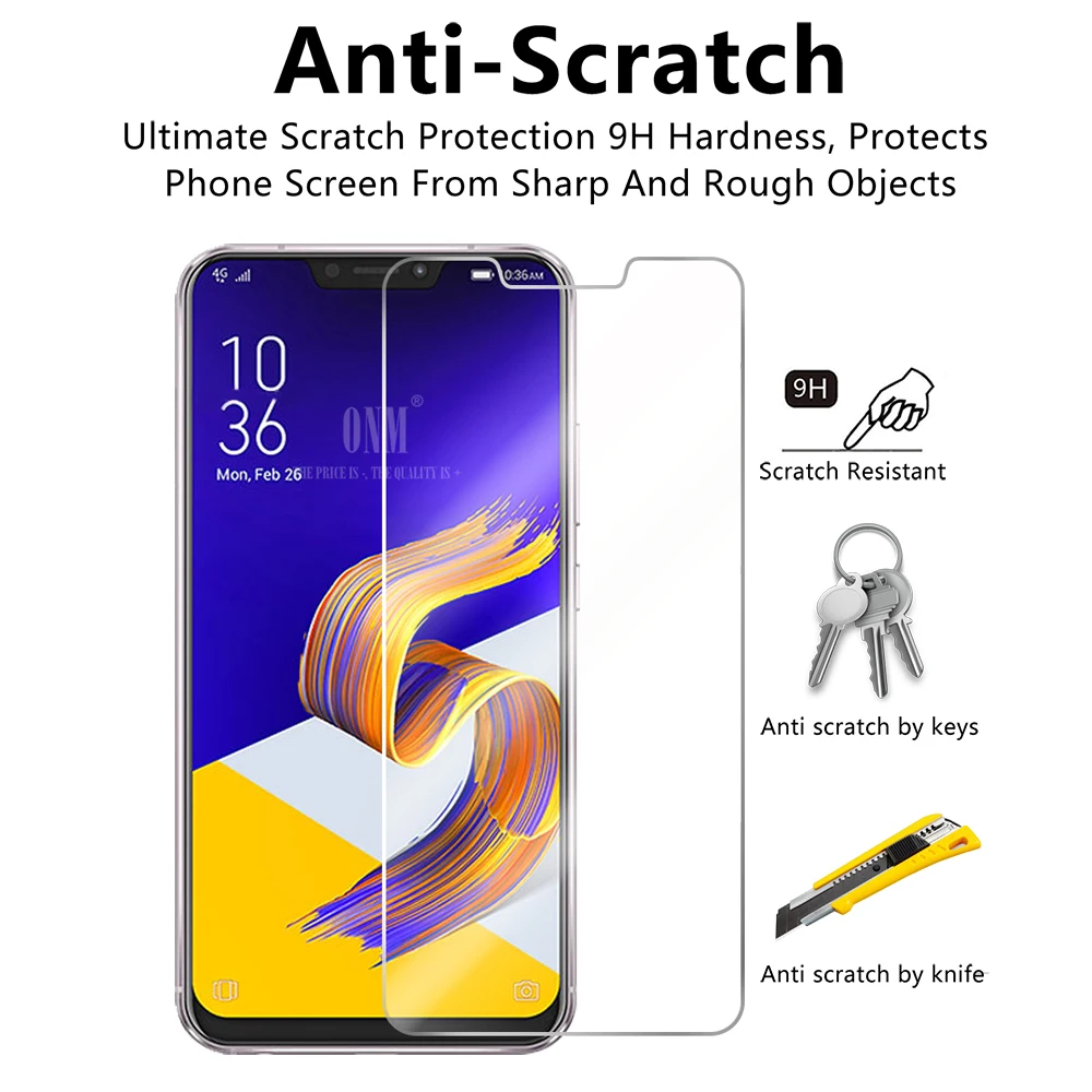 2 шт закаленное стекло для ASUS ZENFONE 5 ZE620KL Защита экрана Защитная стеклянная пленка |