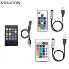 USB-контроллер для светодиодной подсветки 5-24 В, инфракрасный Радиочастотный пульт дистанционного управления RGB, музыкальный светодиодный контроллер с 17-24 кнопками, аналогичная светильник ящаяся лента