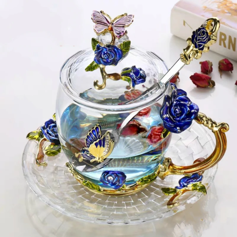 Дешево Стакан для кофе из эмалированного стекла, красная роза, кружки чашки для чая, ручная работа, термостойкие стаканы, чашка для воды, посуда для ... Купить Стакан для кофе из эмалированного стекла, красная роза, кружки чашки для чая, ручная работа, термостойкие стаканы, чашка для воды, посуда для ...