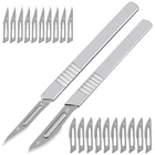 DRELD 10pcs 11# 23# Carbon Steel Surgical Scalpel Blades + 3# 4 #Handle Scalpel DIY Cutting Tool Repair Animal Surgical Knife