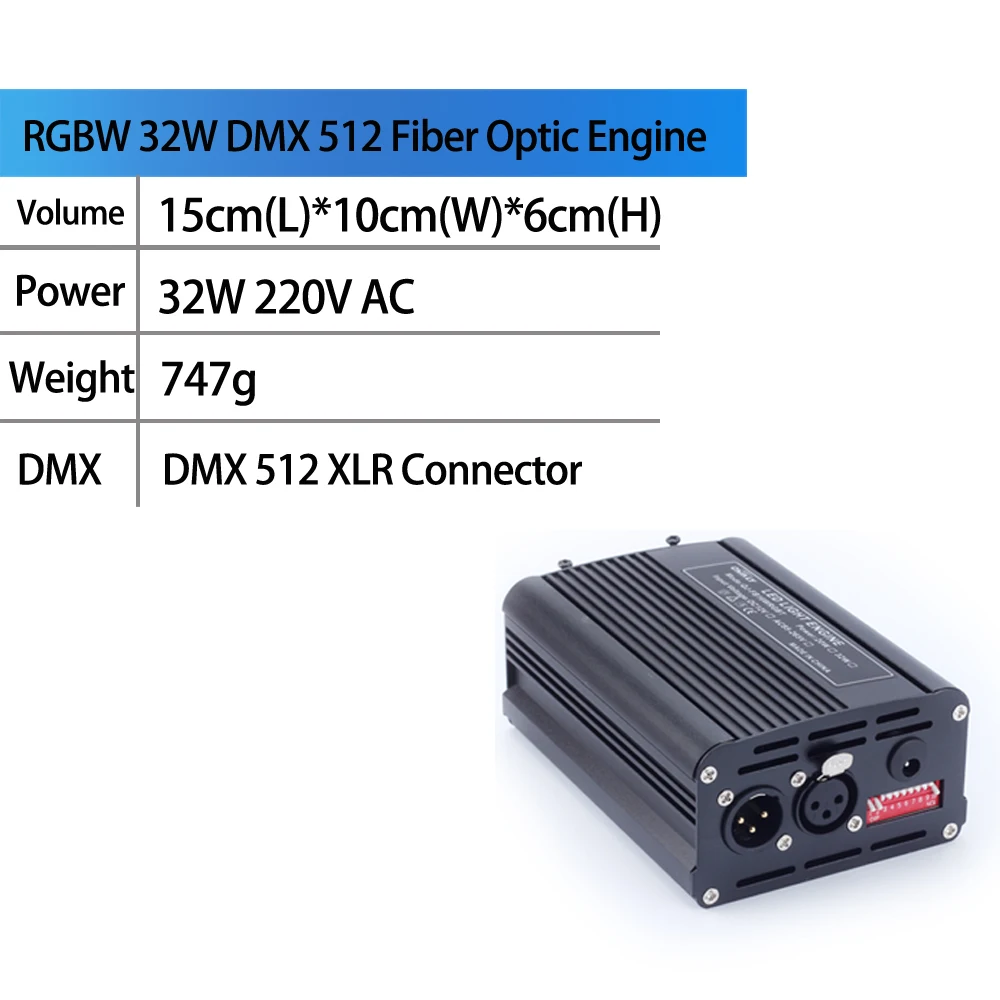 DMX512 волоконно-оптический двигатель 32 Вт RGBW светодиодный двойной источник света головки с RF контроллер для декоративных освещения