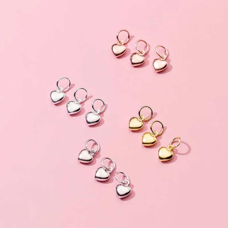 Подвеска в виде сердца из серебра 925 пробы с золотым/платиновым/розовым золотом 1