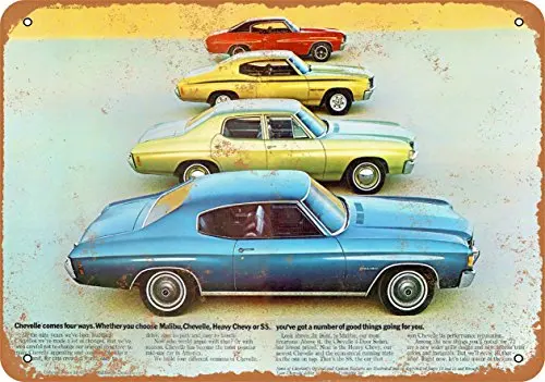 

Metal Sign - 1972 Chevy Chevelle - Vintage Look Wall Decor for Cafe beer Bar Decoration Crafts