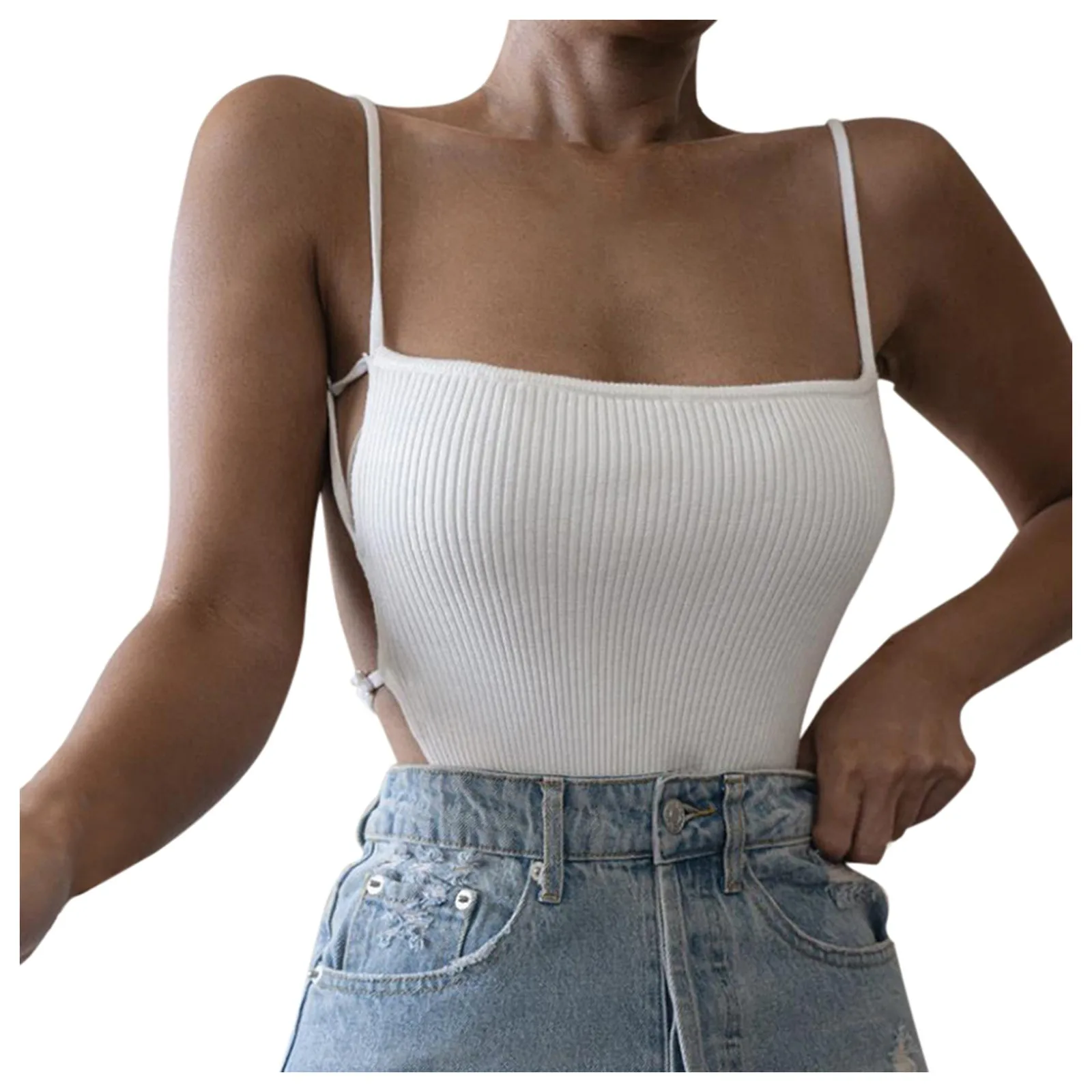 

Tank Top Women Sexy Backless Fashion Nightclub Strapless Sleeveless Vest Suspenders Feminino Ladies Elastic Vest Camisole #4