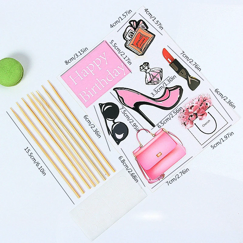 Принадлежности для украшения торта наборы с днем рождения свадьбы Розовый