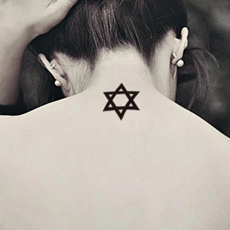 Водонепроницаемая Временная маленькая и большая черная звезда боди арт тату