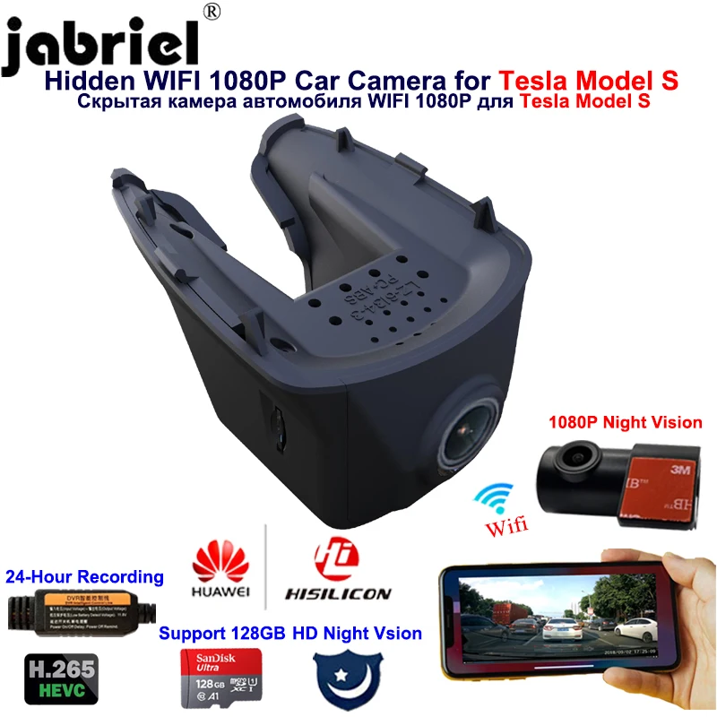 

Jabriel 1080P Car Dvr Dash Camera Automobile Video Recorder Registrator Car Cam for Tesla Model X 2016 2017 2018 2019 2020 2021