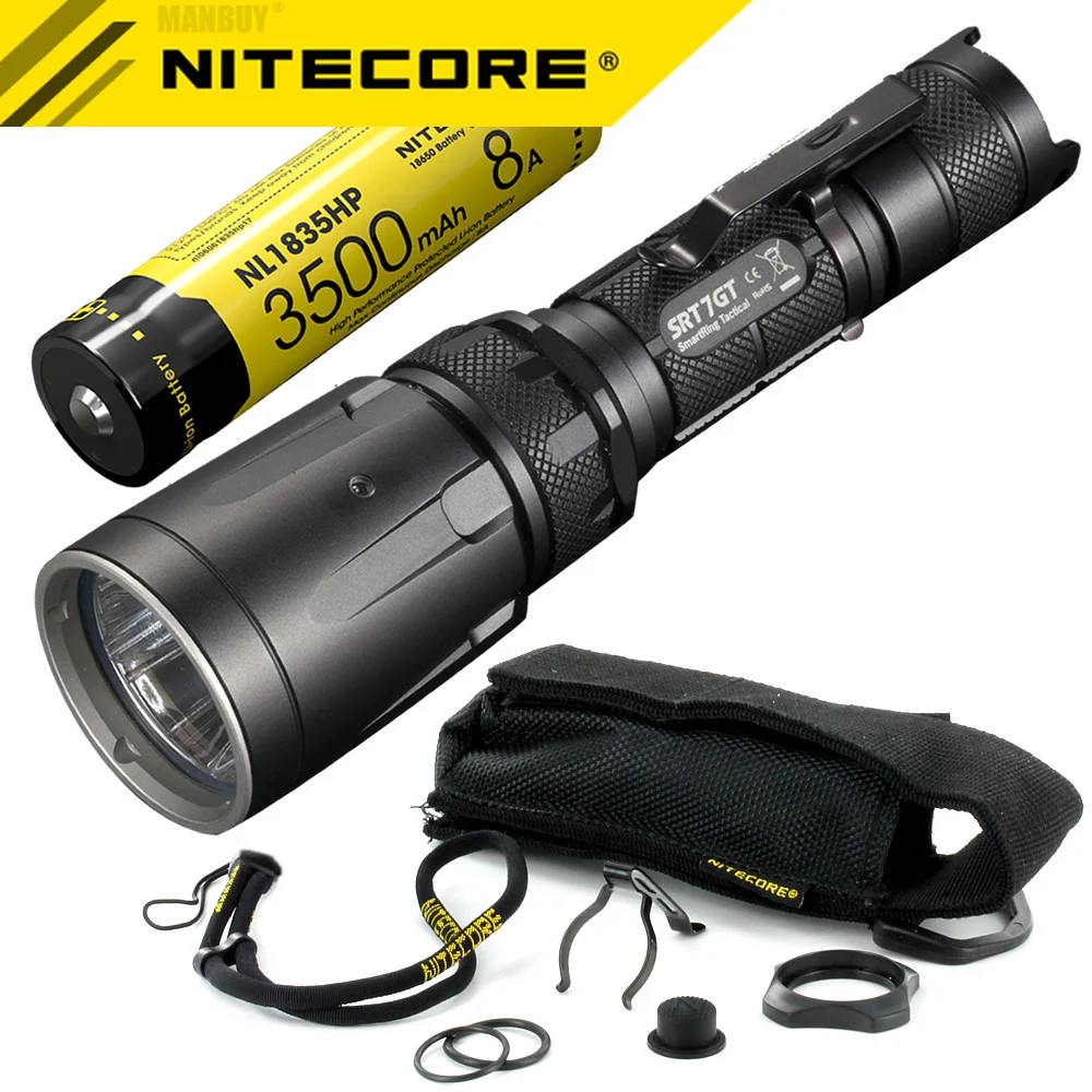 NITECORE 5 цветов RGB + УФ светильник SRT7GT Перезаряжаемая батарея CREE XP-L HI V3 лм умное