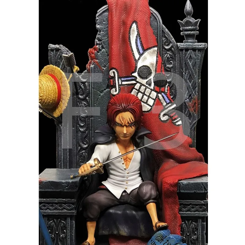 Аниме ONE PIECE четыре императора красные волосы хвостовики престолов сидя статуя из