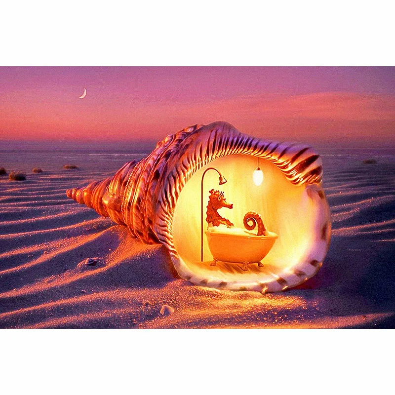 Алмазная 3d вышивка 5d сделай сам на пляже картина с полными стразами круглая или