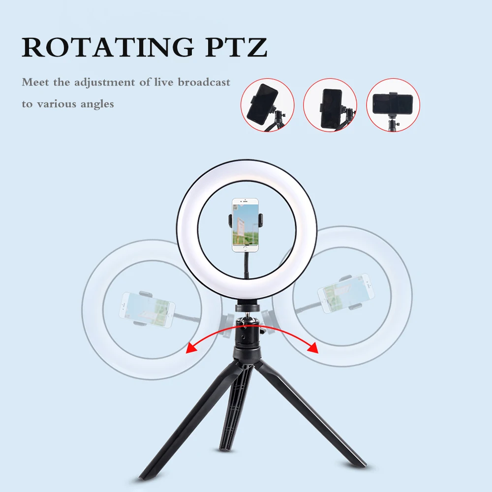 

10inch LED Selfie Ring Light With Tripod Dimmable LED Ring Lamp Photo Video Camera Ringlight For Live Studio Fill Light