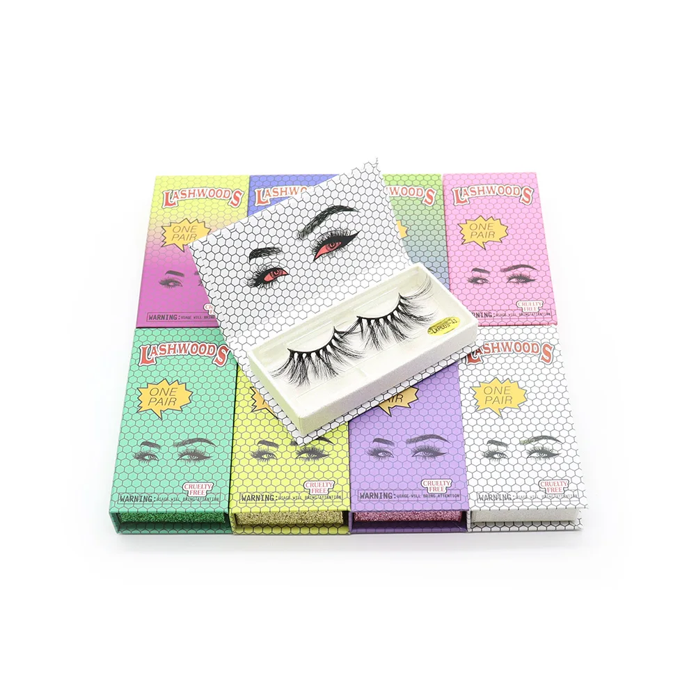 

Yellow-purple Gradient Lashes Boxes With Tray 20PCS Hot Sale Custom Lashbox Packaging With Logo 8 Colors Can Choose