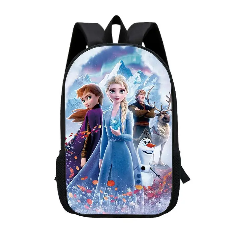 Girls AnnaSnow Queen Princess Printing  Backpacks Disney School Bag Breathable Backpack