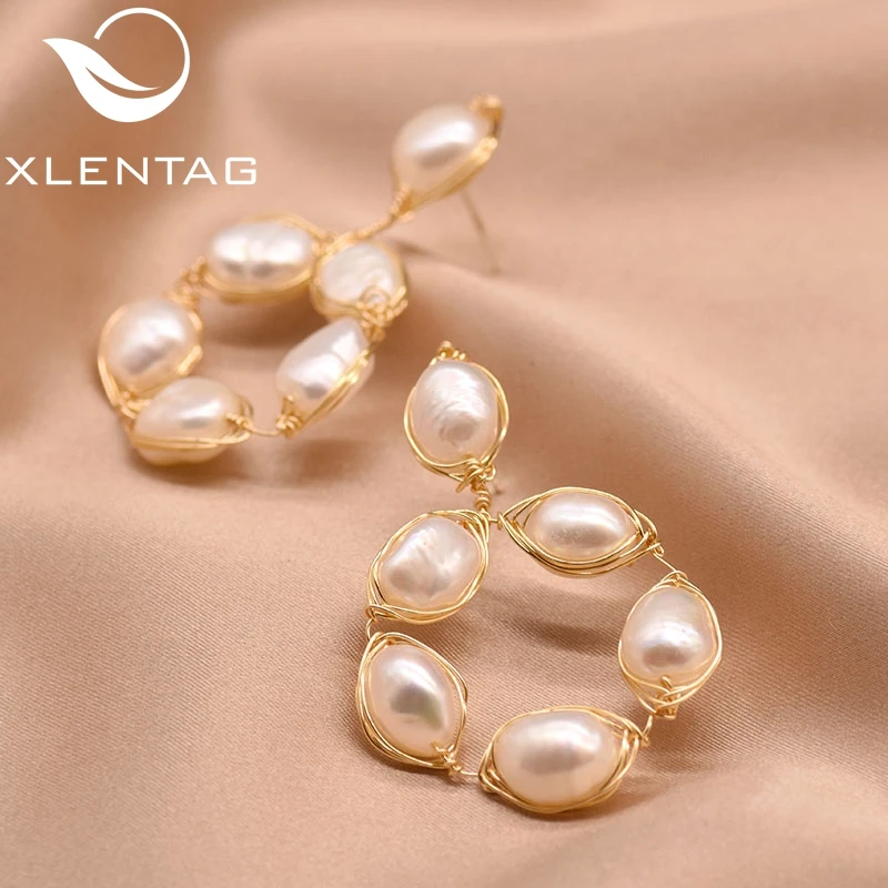 XlentAg оригинальный дизайн серьги капли из натурального пресноводного жемчуга в