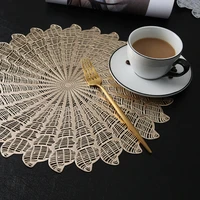 conch hollow gold silver placemat western food restaurant pvc heat insulation pad american simple table mat