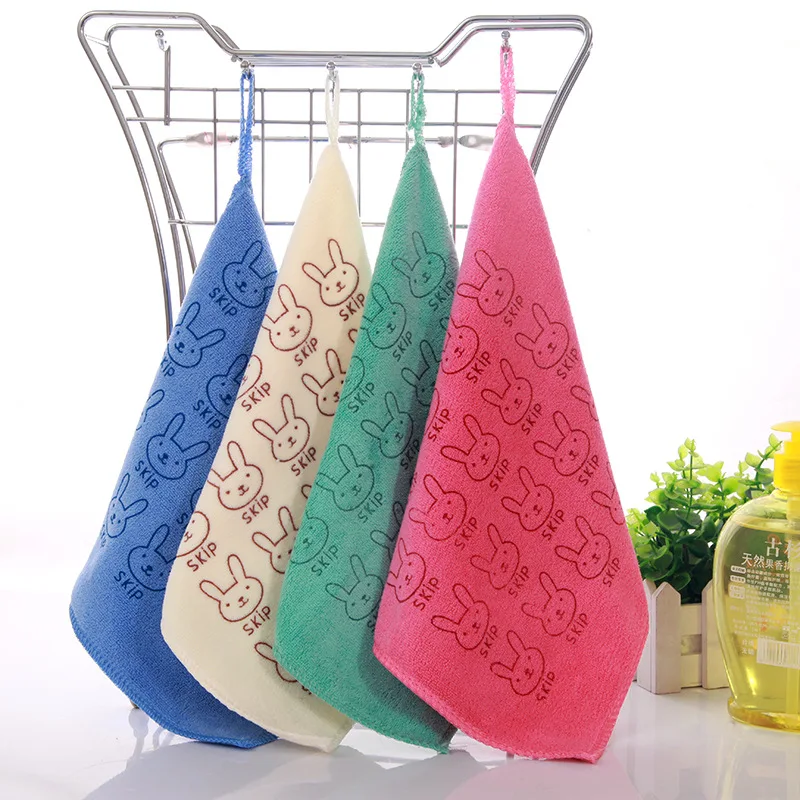 

30*30cm Baby Hand Towel Soft Cotton Superfine Fiber Towel Cartoon Rabbit Bath Towels for Kids Comfortable Wipe Wash Cloth 1pc