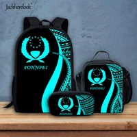 jackherelook pohnpei polynesian design schoolbag girl backpack men fashion school bags 3pcsset student bookbag large satchel