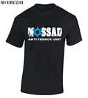 Хлопковая модная черная футболка с коротким рукавом, 100% хлопок, футболка из Израиля, Mossad Anti- Unit, футболка секретной службы для бодибилдинга