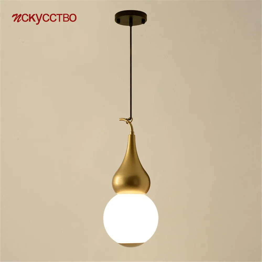 

Подвесной светодиодный светильник в китайском стиле, Золотой металлический стеклянный потолочный светильник в стиле ретро для столовой, з...