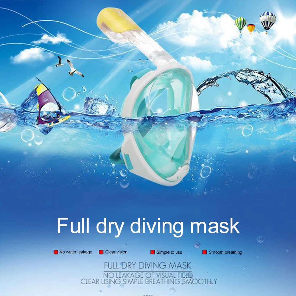 

Underwater Full Face Diving Mask Anti-Fog Snorkeling Mask 180 Degree Seaview Snorkel Mask for Swimming and Diving