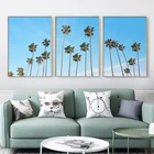 Кокосовая пальма голубое небо пейзаж настенная живопись холст скандинавские постеры и печать настенные картины для гостиной домашний декор