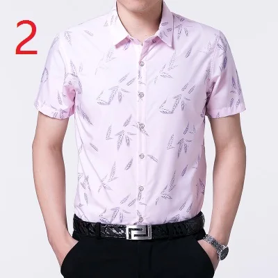 

Men's short-sleeved shirt men's mercerized cotton summer casual Slim shirt trend thin section summer half-sleeved shirt