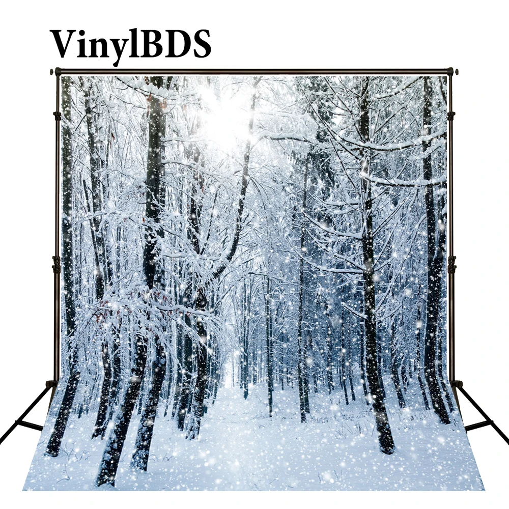 

VinylBDS фон Зимний снег Sopt лес пейзаж фоны фотографии Солнечный свет фоны для детской фотосъемки