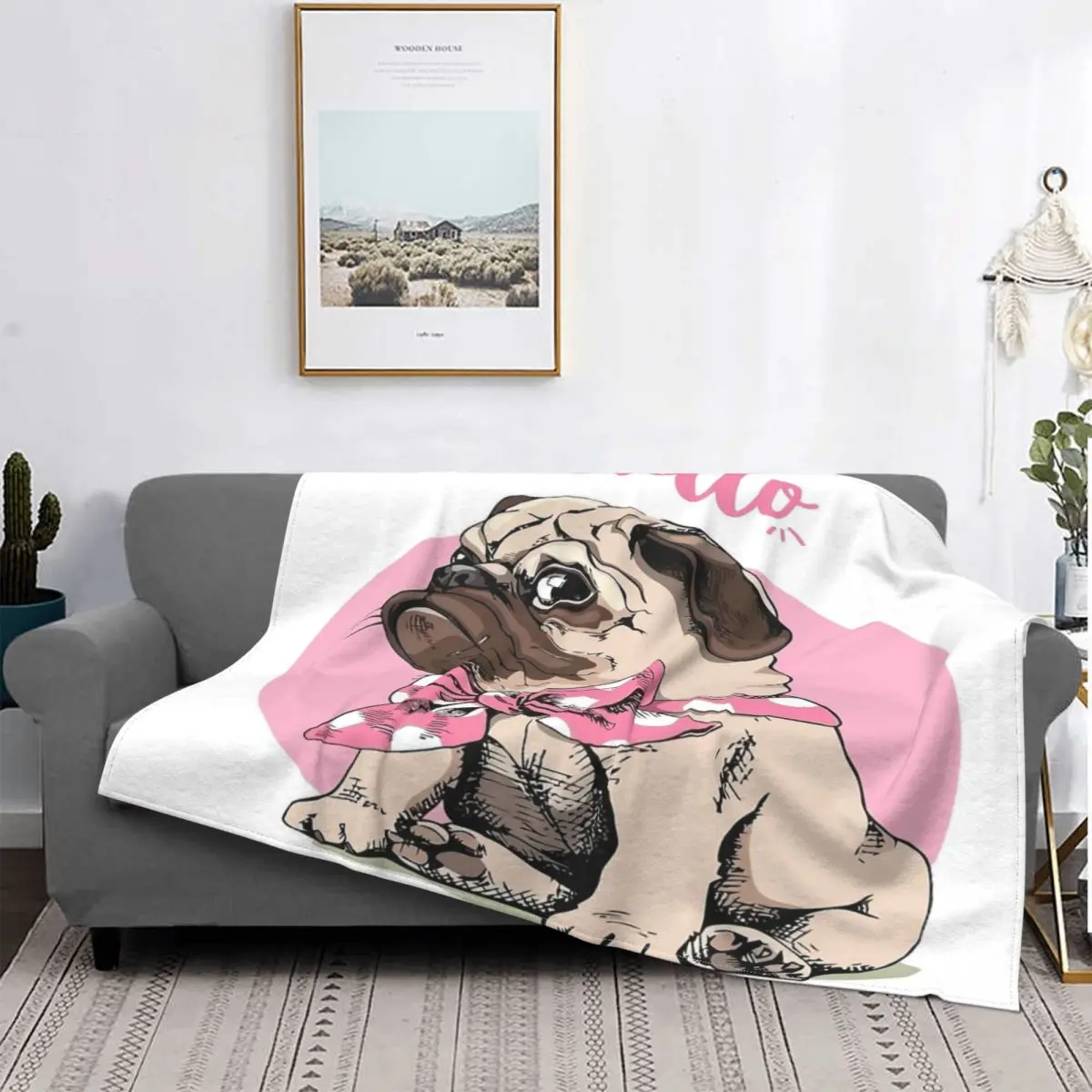 

Manta con capucha de Hello Bulldog, colcha, edredón a cuadros para cama