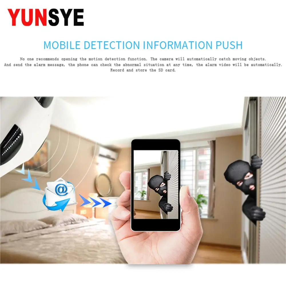 YUNSYE 360 градусов WiFi IP камера 960P 1080P Smart Panorama IPC P2P Беспроводная рыбий глаз 2.0MP CCTV VR