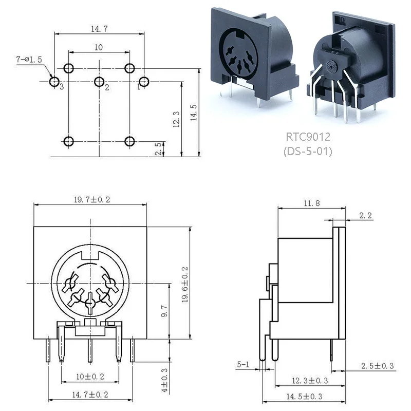 10 шт./лот 5 контактный разъем для монтажа на печатную плату|Соединители| |