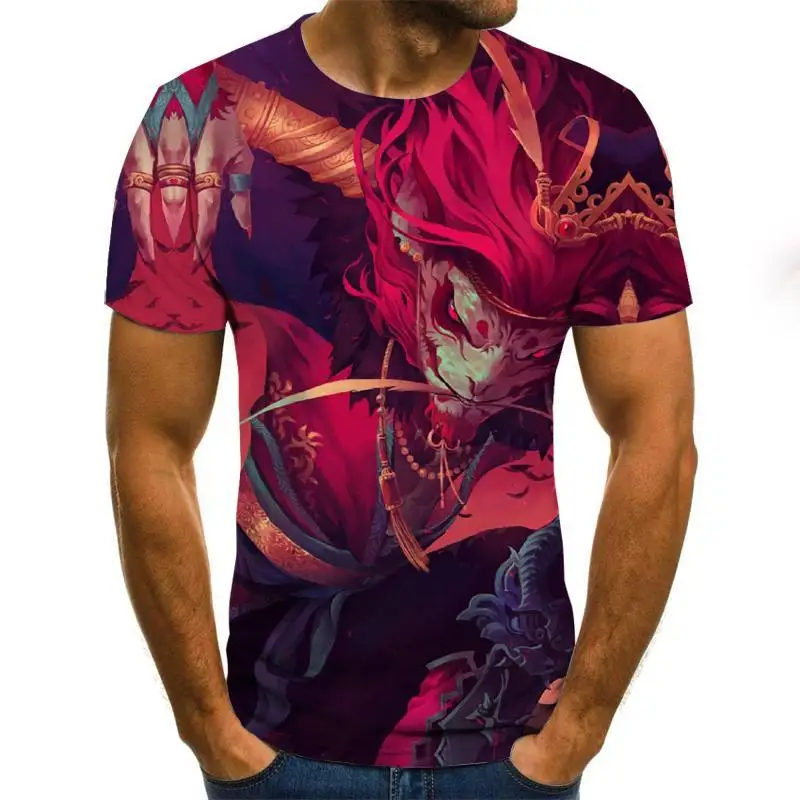

2020 Summer T Shirt Men Streetwear O Neck Short Sleeve Tees Tops Punk Style Male Clothes Casual 3d Print Tshirt