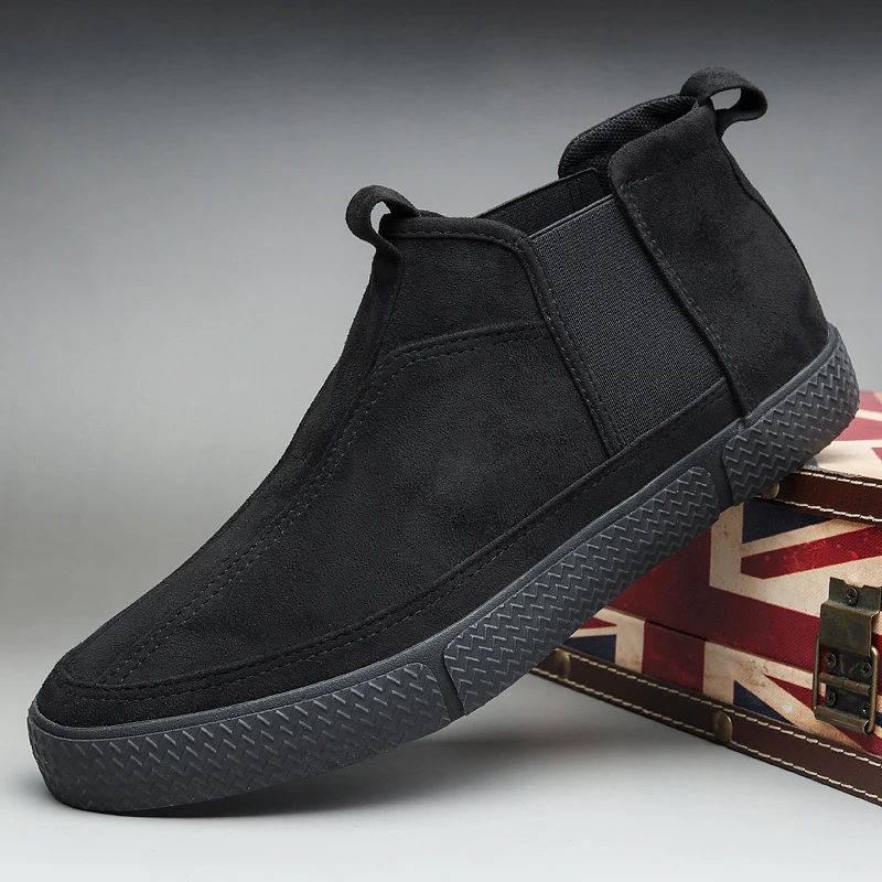 Новинка осени 2020 мужские ботинки челси Британская мода фланелевые слипоны