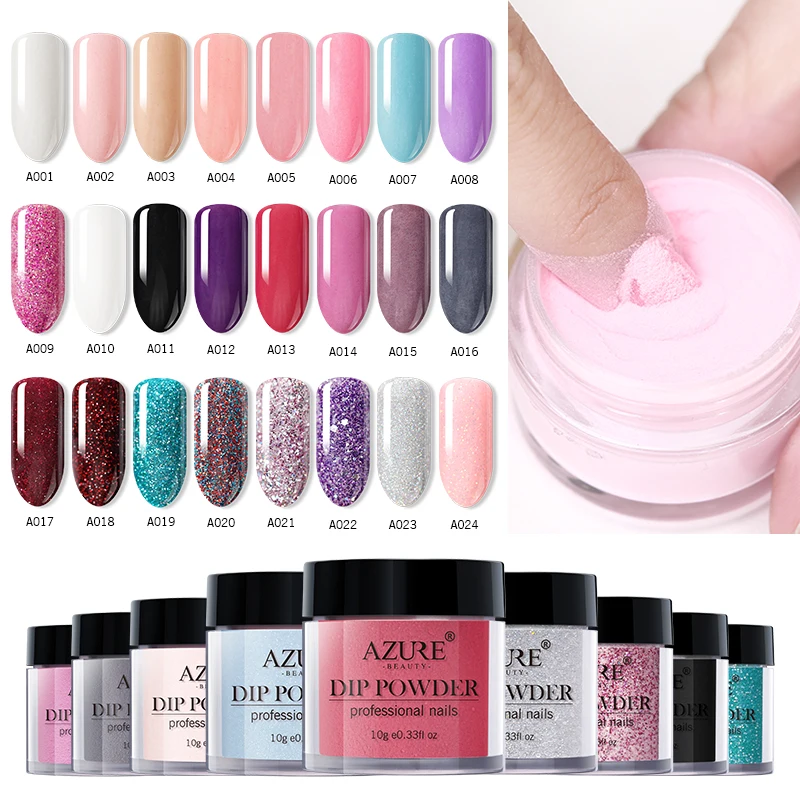 AZURE BEAUTY Dip пудра градиентный цвет блестящий порошок для ногтей художественное