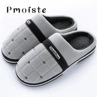 indoor slippers for men plus size 46 47 checkered rubber male slippers soft house slippers man winter plush family shoes at home