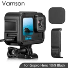 Черная Экшн-камера Vamson для GoPro Hero 10 9 с двойными холодными ботинками, боковая крышка аккумулятора, крышка объектива для GoPro 10 9, аксессуары