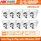 Hikvision совместимая 5MP купольная IP-камера POE 8MP домашняя камера видеонаблюдения 1080P IR 30m H.265 P2P Plug  play безопасность 10 шт.