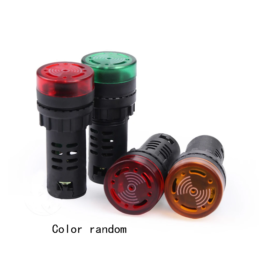 Buzzer alarm 12V 24V 220V 380V Panel Mount W Buzzer Beep LED Power Indicator Signal Light Lamp