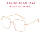 Оптические очки, винтажные, квадратные, с защитой от синего света, с диоптриями, TR90, от 0 до-0,5 до-0,75, от 1,0 до-1,5