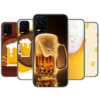 beer mug beer bubbles cartoon phone case for xiaomi redmi note 10 9 9s 8 7 6 5 a pro t y1 black cover silicone back pre style co