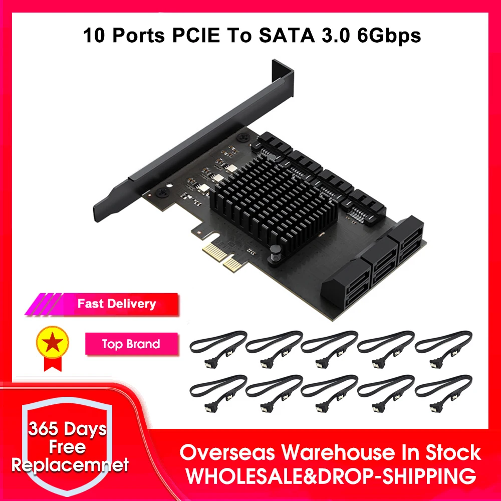 

Карта расширения PCI Express на SATA 3,0, портов, PCI E X4, 6 Гбит/с