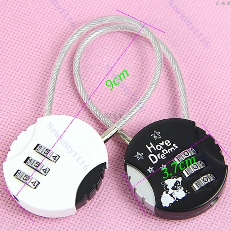 1 шт. милый трехзначный комбинированный Дорожный чемодан замок для багажа