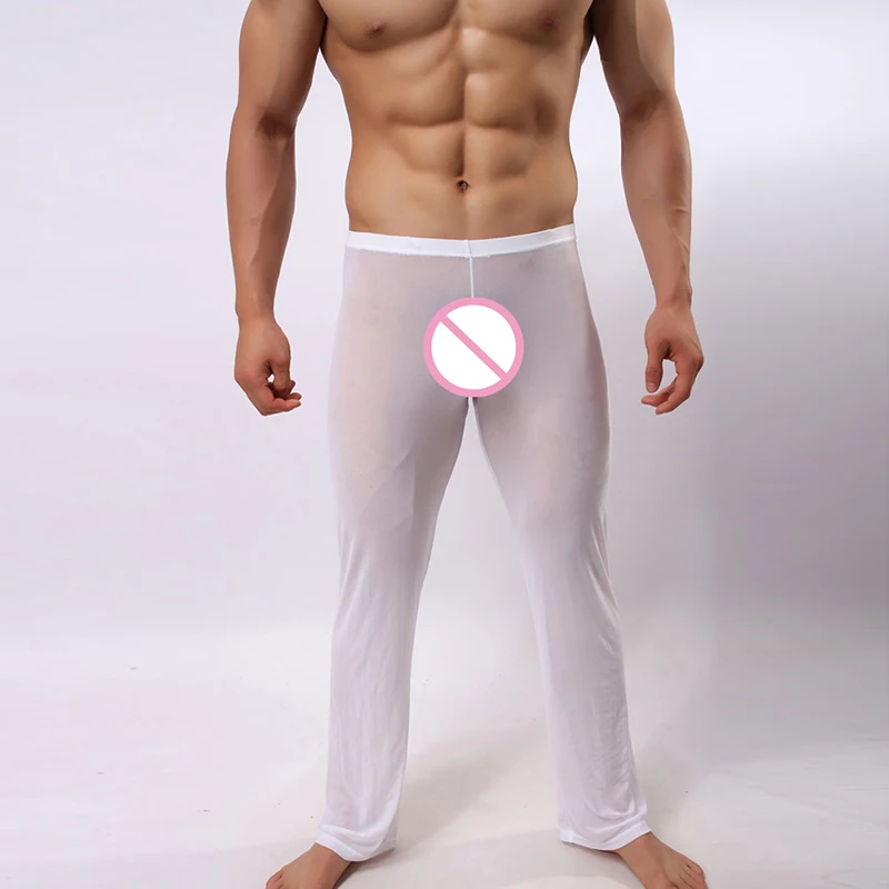 Мужские повседневные штаны нижнее белье кальсоны термобелье прозрачное длинное