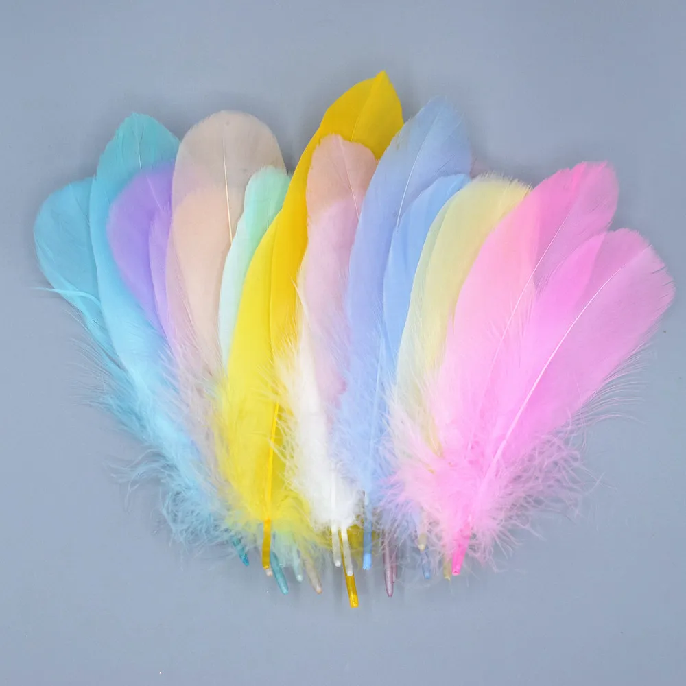 10 mixed colors 20 шт высококачественных гусиных перьев, 5-" /13-20 см DIY аксессуары для ювелирных изделий - Цвет: 10 mixed colors