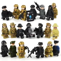 military wars assembled building blocks military special forces soldiers bricks figures guns weapons compatible brick toys kids