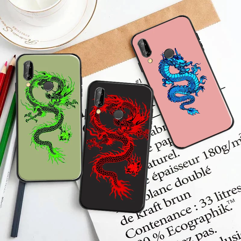 

Unique Aesthetic Design Dragon Phone Case For Huawei P Smart Z 2019 2021 P20 P30 Lite P40 P40 Lite Pro Soft Bumper Back Cover