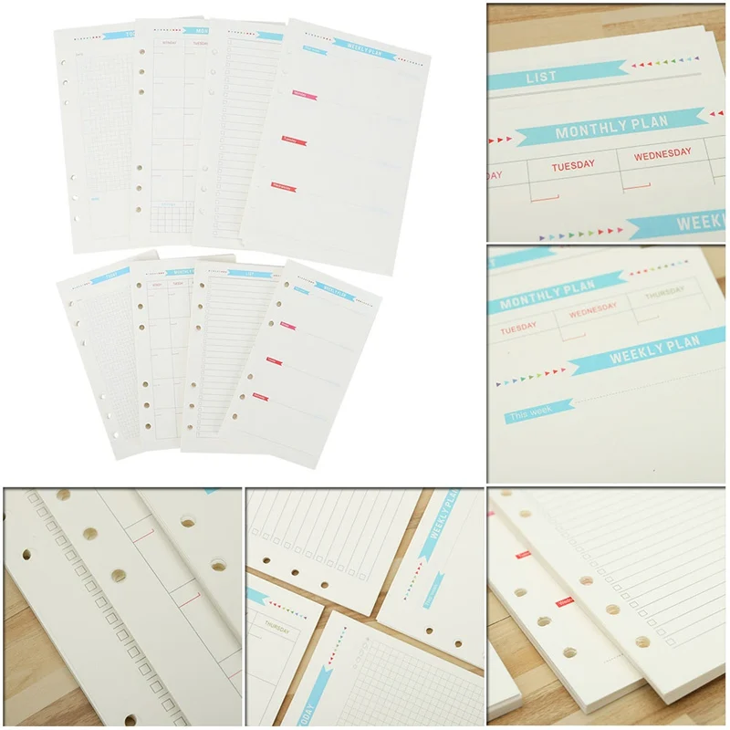 

Holes Loose Leaf List 1 Pcs Plan To do Refill Inner Paper A5 A6 Pages Diary Weekly Monthly Notebook Planner