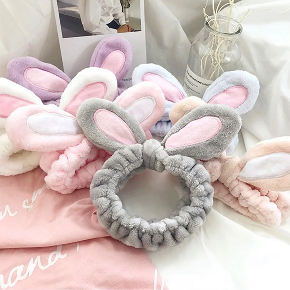 Повязка для волос с кроличьими ушками женщин и девочек эластичная заколка